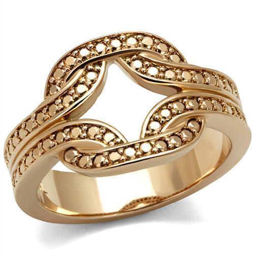 JCE1336 IP Rose Gold(Ion Plating) Brass Ring with AAA Grade CZ  in Metallic Light Gold