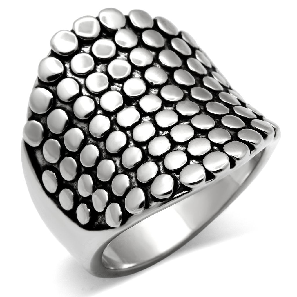 JCE194 Rhodium Brass Ring with No Stone