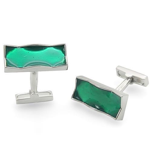 JCE1374 Rhodium Brass Cufflink with No Stone-Default Title