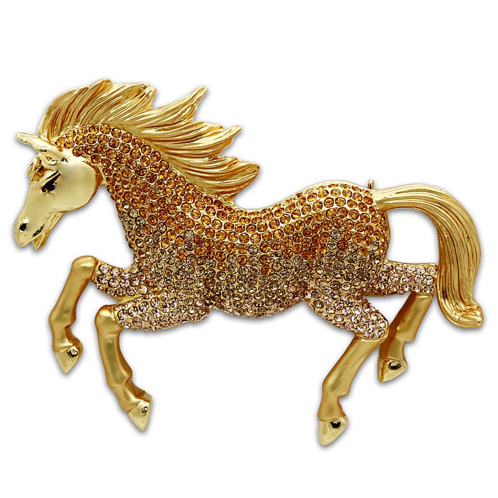 JCE2404 Matte Gold & Gold White Metal Brooches with Top Grade Crystal  in Multi Color