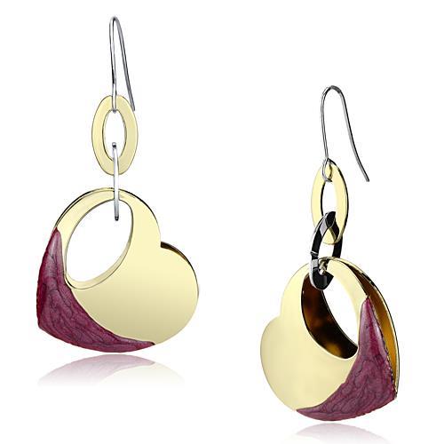 JCE2693 Gold Iron Earrings with Epoxy  in Siam