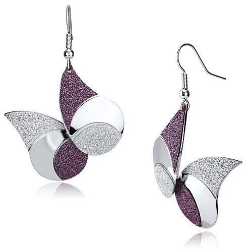 JCE2708 Rhodium Iron Earrings with No Stone