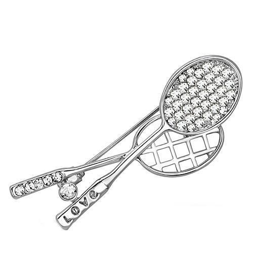 JCE2827 Imitation Rhodium White Metal Brooches with Top Grade Crystal  in Clear