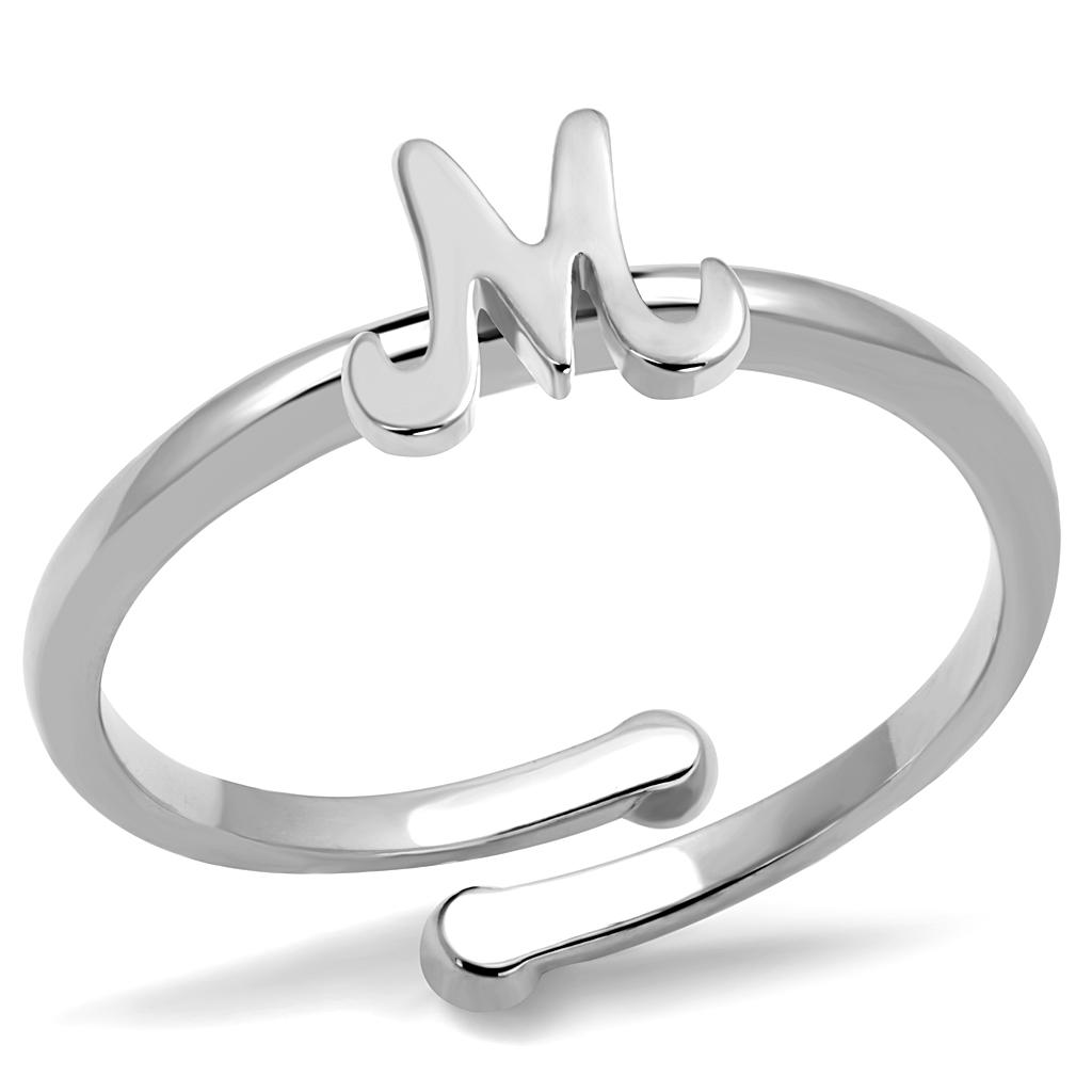 JCE3993 Rhodium Brass Ring with No Stone