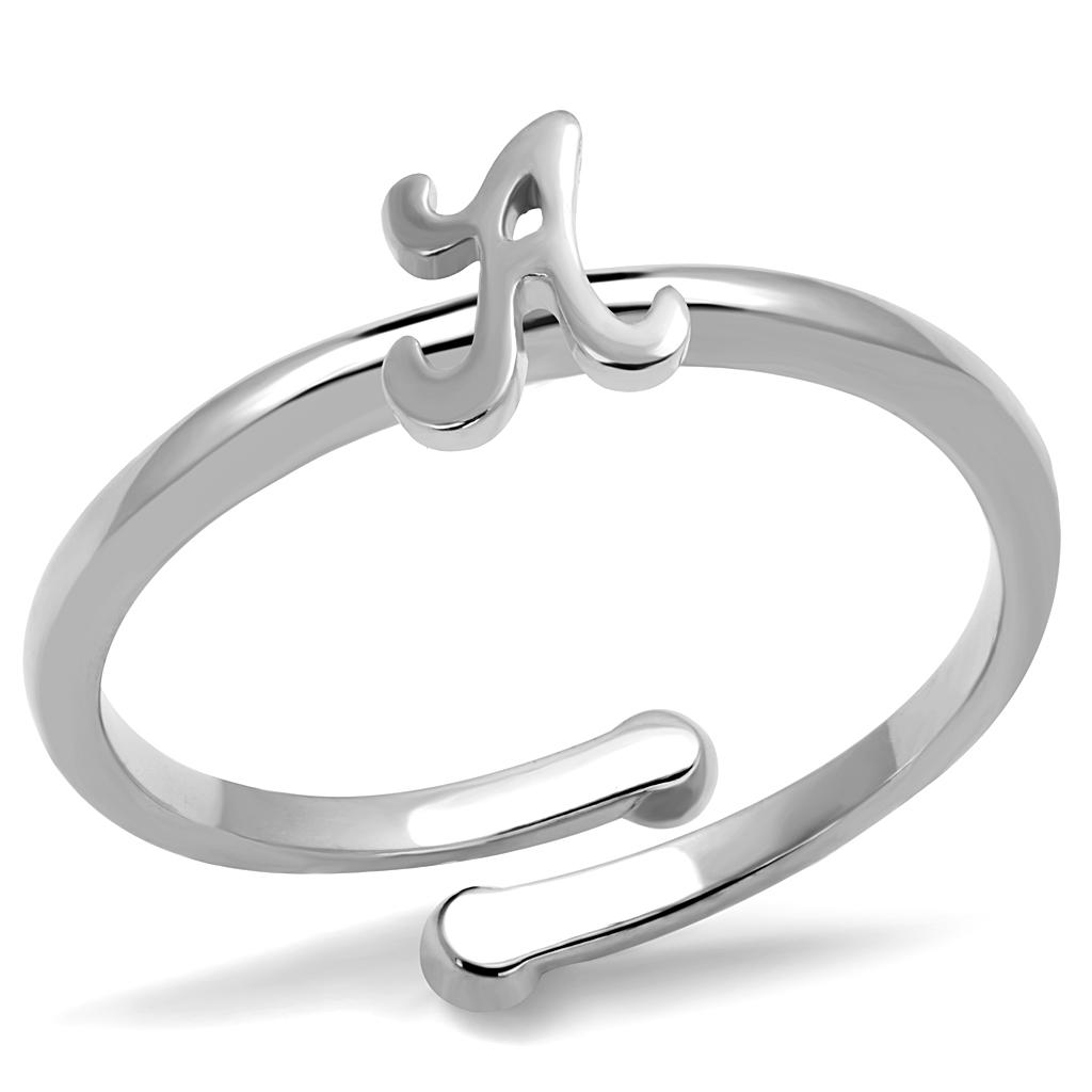 JCE4005 Rhodium Brass Ring with No Stone