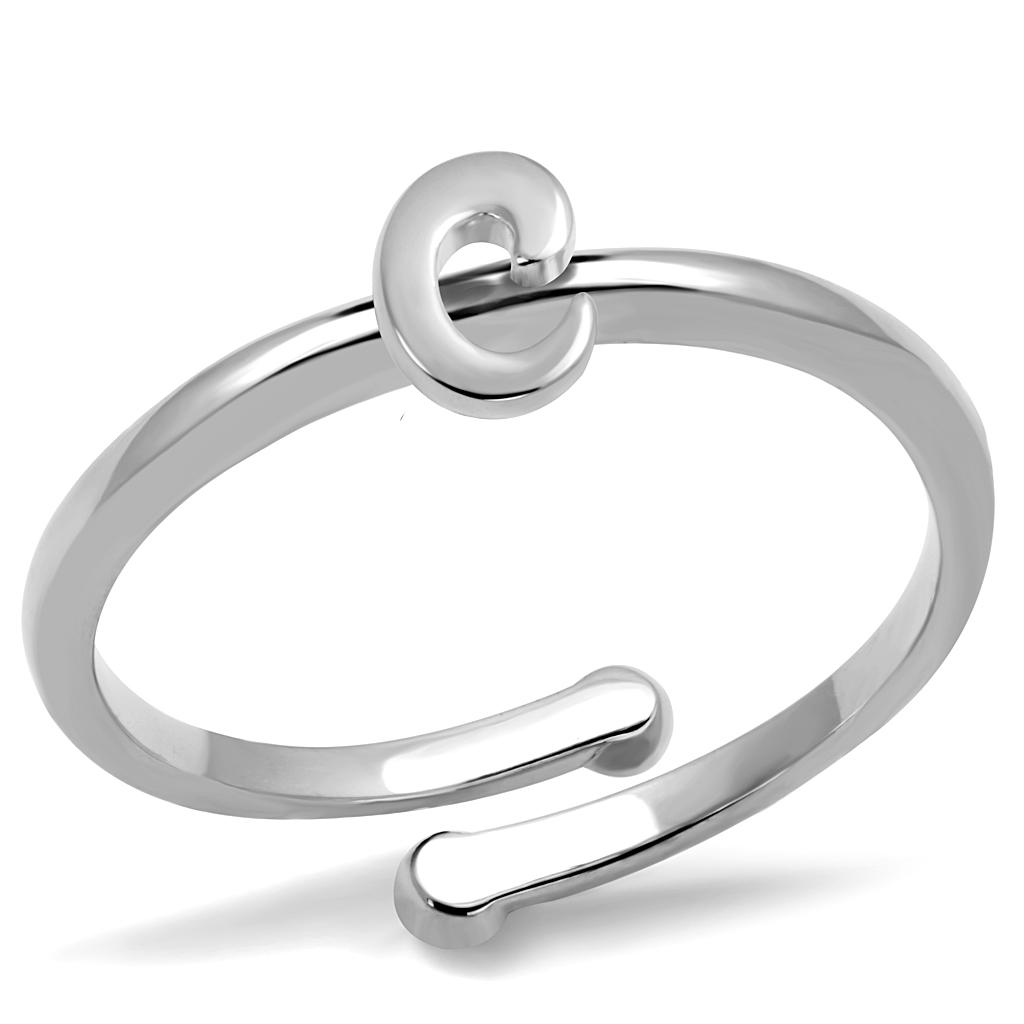 JCE4007 Rhodium Brass Ring with No Stone