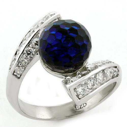 JCEAS1145 Rhodium 925 Sterling Silver Ring with Top Grade Crystal  in Clear