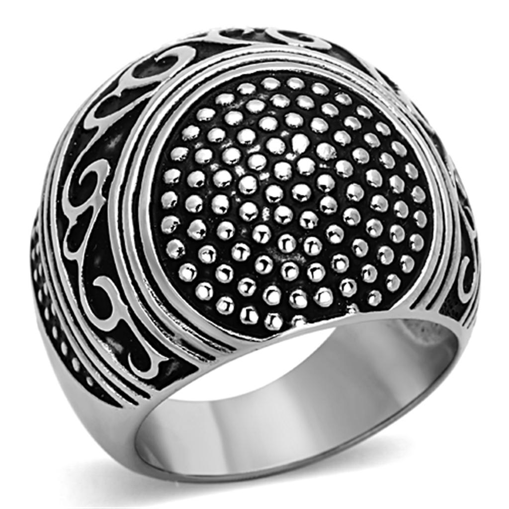 JCE1212 High polished (no plating) Stainless Steel Ring with Epoxy  in Jet
