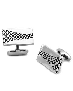 JCE1260 High polished (no plating) Stainless Steel Cufflink with Epoxy  in Jet