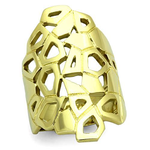 JCE1446 IP Gold(Ion Plating) Stainless Steel Ring with No Stone