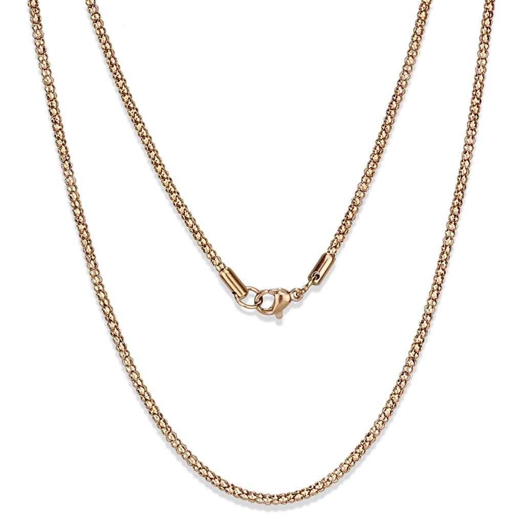 JCE2424R IP Rose Gold(Ion Plating) Stainless Steel Chain with No Stone