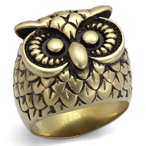 JCE2468 IP Antique Copper Stainless Steel Ring with Epoxy  in Jet