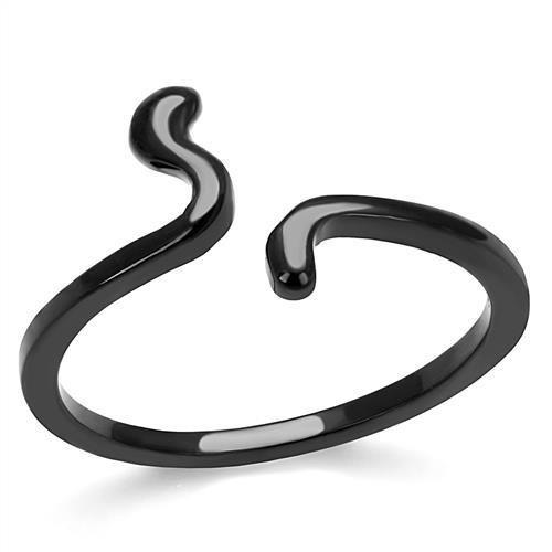 JCE3164 IP Black(Ion Plating) Stainless Steel Ring with No Stone