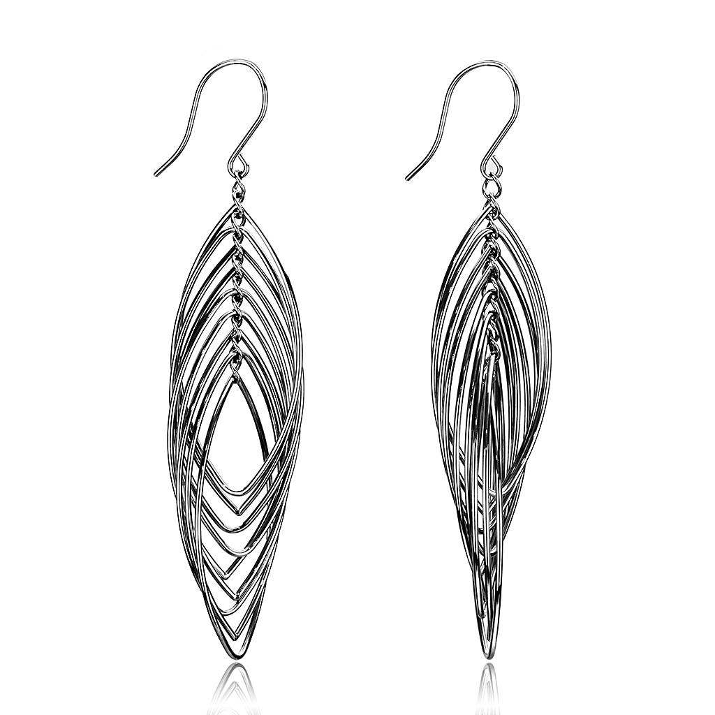 JCE3500 High polished (no plating) Stainless Steel Earrings with No Stone