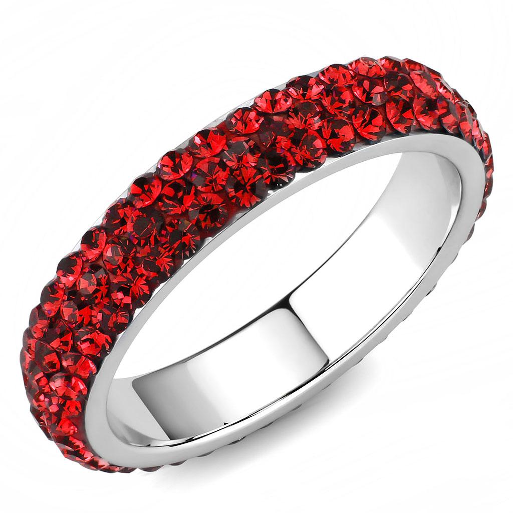 JCE3536 High polished (no plating) Stainless Steel Ring with Top Grade Crystal  in Siam