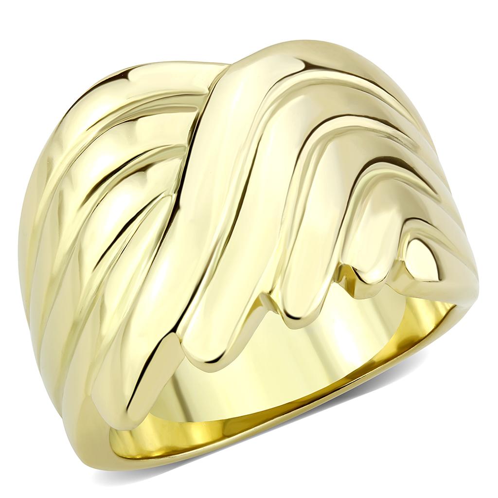 JCE3576 IP Gold(Ion Plating) Stainless Steel Ring with No Stone