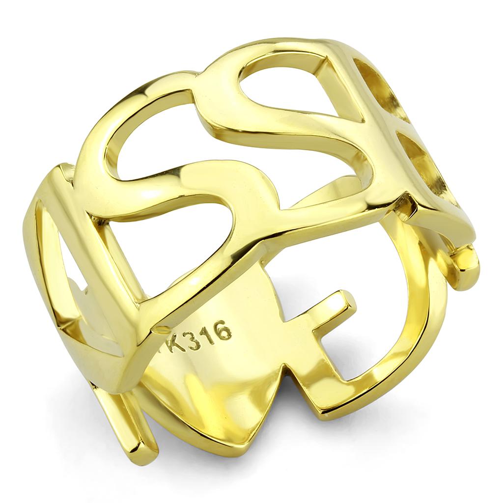 JCE3640 IP Gold(Ion Plating) Stainless Steel Ring with No Stone