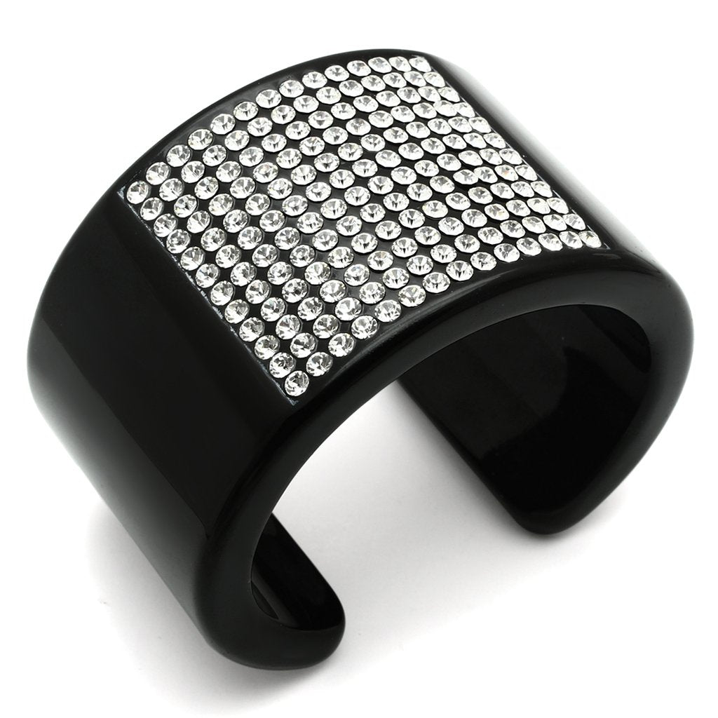 JCE025 Resin Bangle with Top Grade Crystal  in Clear